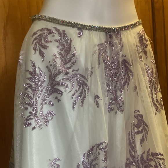 Camille  prom size 4 Purple and White Skirt dress set corset back 311 - Picture 3 of 10